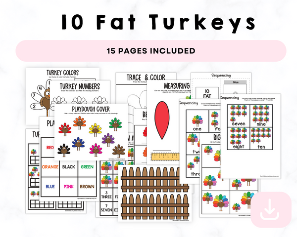 Printable 10 Fat Turkeys
