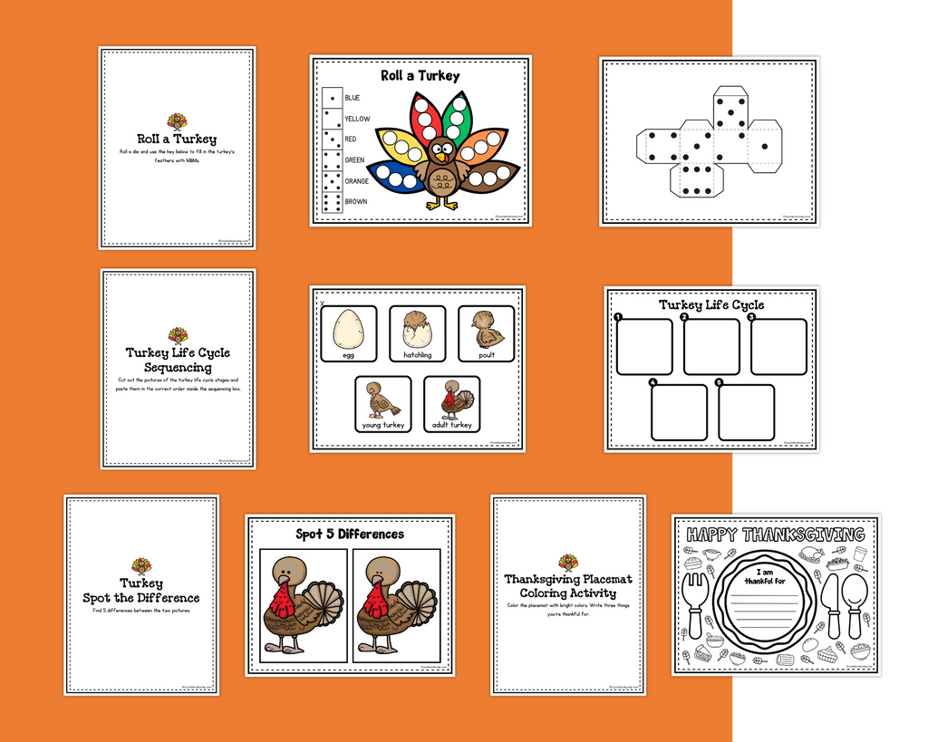 20 Fun and Educational Printable Turkey Activities