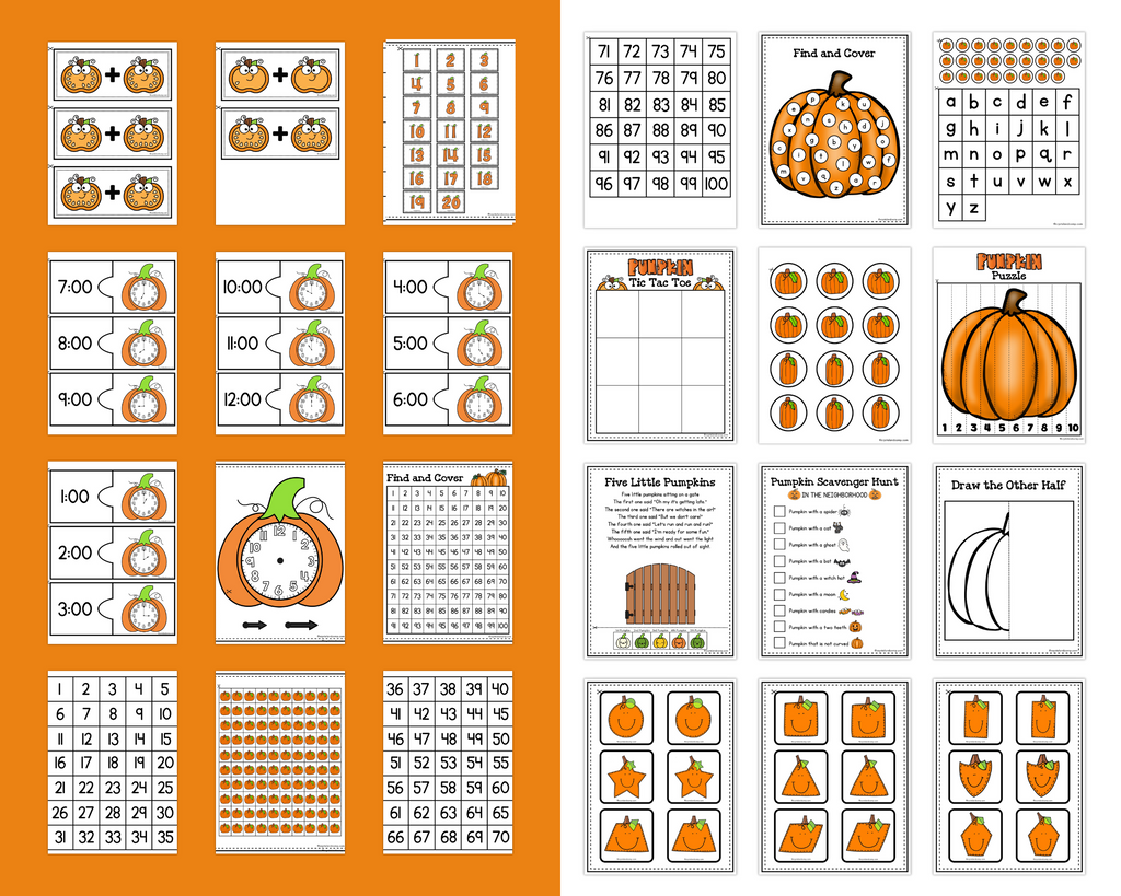 20 PUMPKIN THEMED EDUCATION PRINTABLE ACTIVITIES