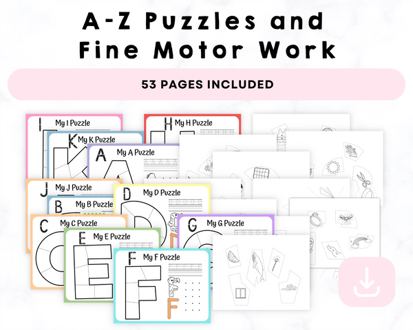 A-Z Puzzles and Fine Motor Work Printable