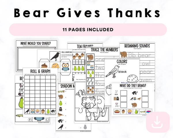 Bear Gives Thanks Printables CrystalandComp