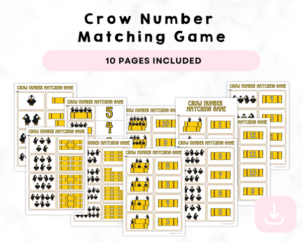 Printable Crow Number Matching Game