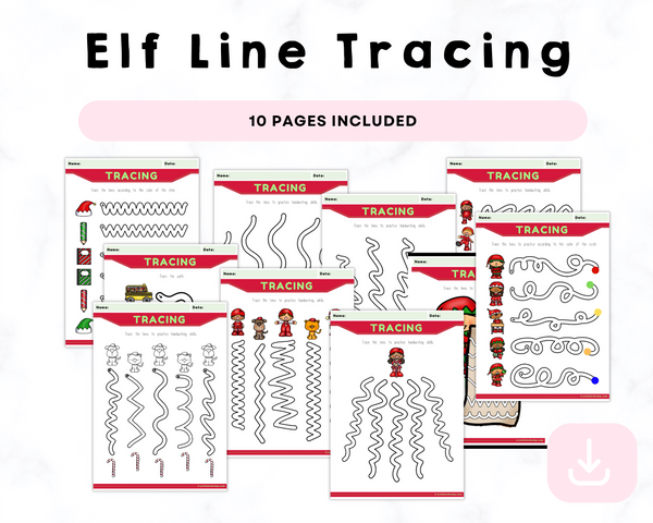 Elf Line Tracing Printable