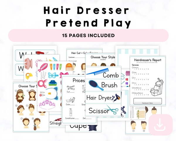 Hair Dresser Pretend Play Printable