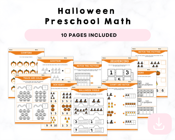Halloween Preschool Math Printables