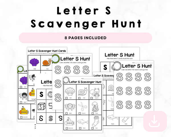 Letter S Scavenger Hunt Printables