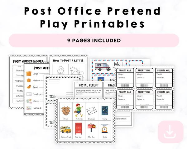 Post Office Pretend Play Printables CrystalandComp