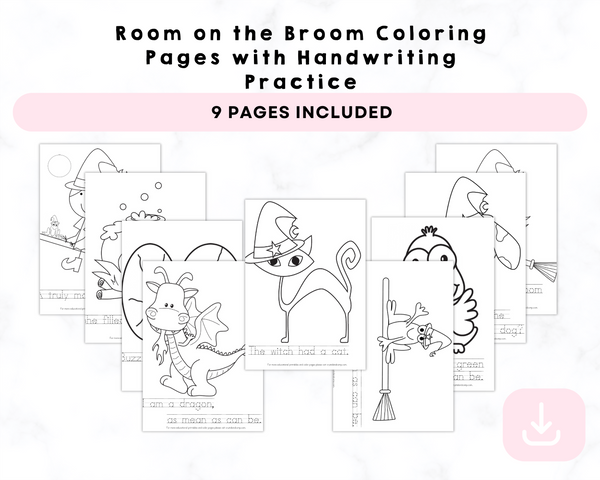 Printable Room on the Broom Color Pages