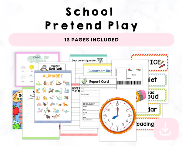 School Teacher Pretend Play Printable CrystalandComp