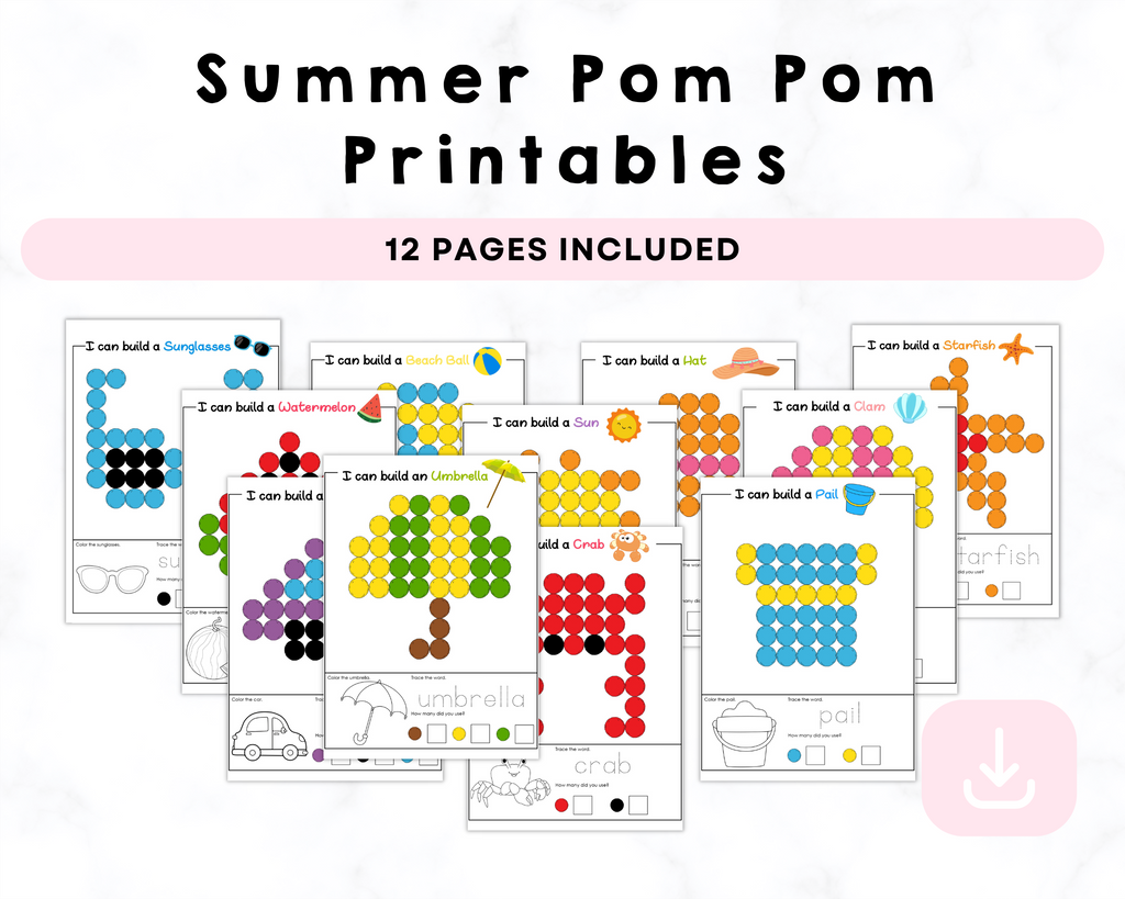 Summer Pom Pom Printables