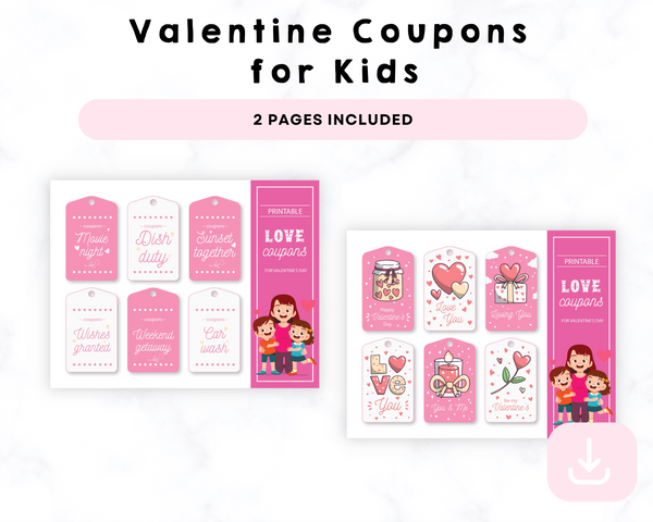 Printable Valentine Coupons for Kids