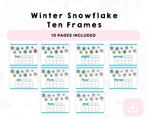 Winter Snowflake Ten Printable Frames
