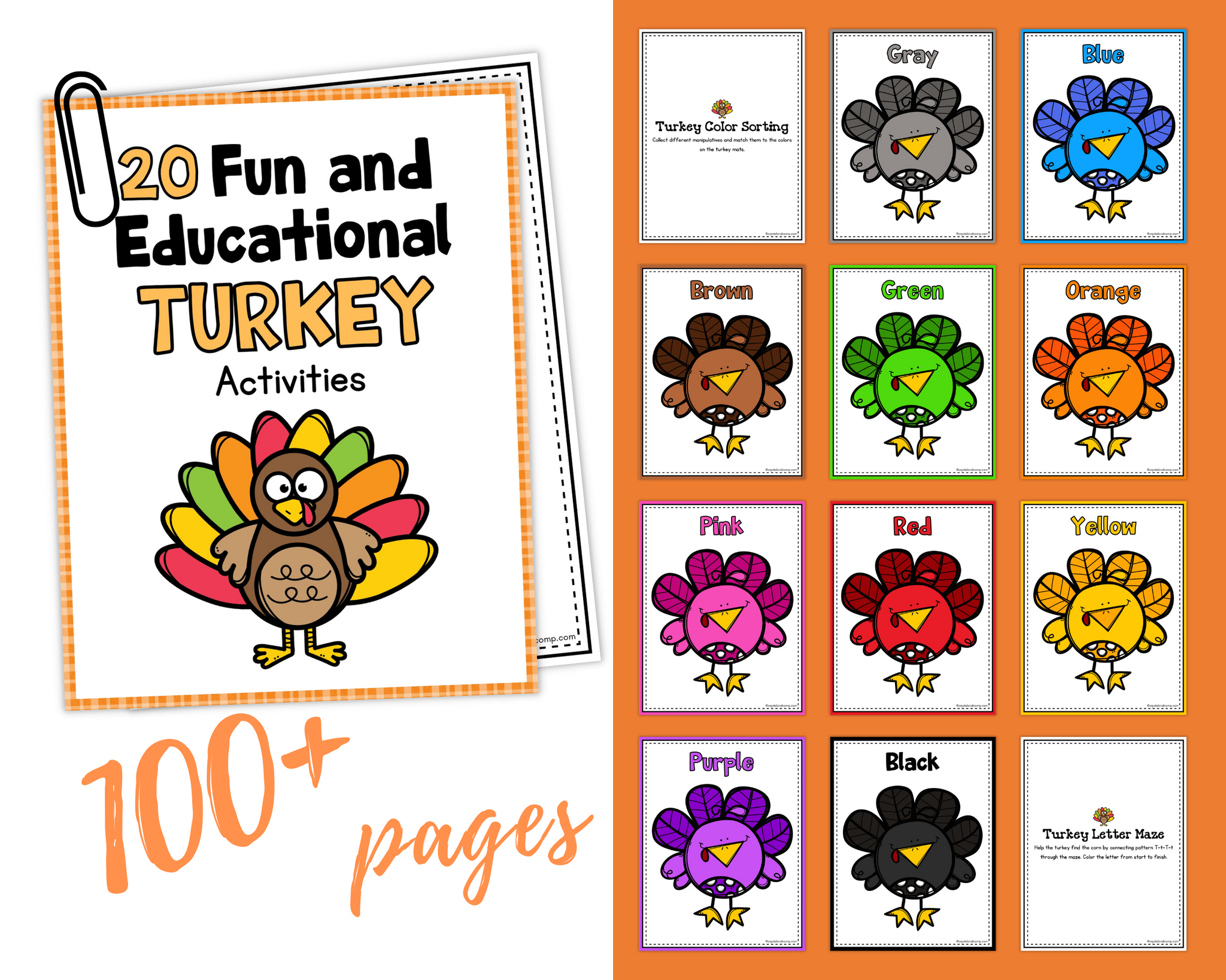 Turley Activity 20 Fun and Educational Printable Turkey Activities – CrystalandComp