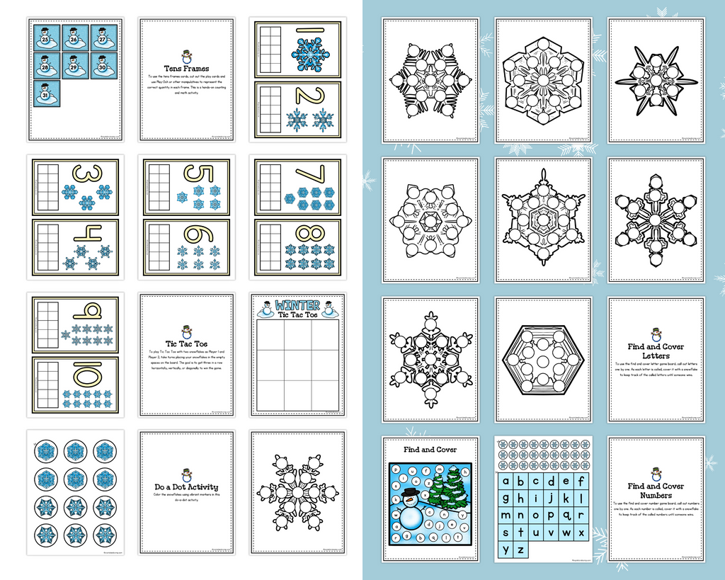 20 Winter Activities Printables CrystalandComp