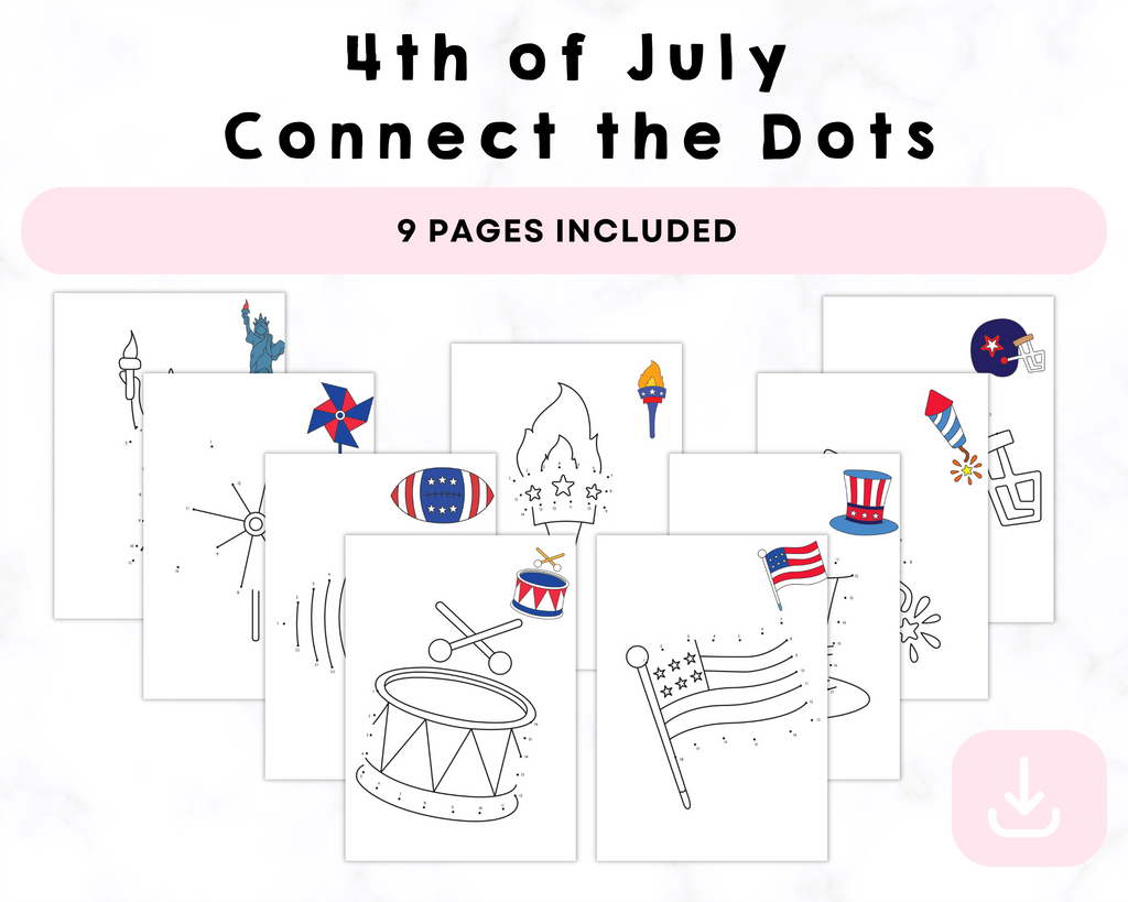 4th of July Connect the Dots Printables