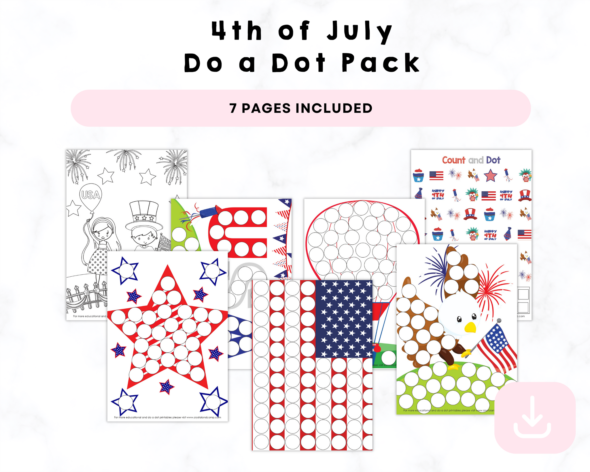 4th of July Do a Dot Printable Pack – CrystalandComp
