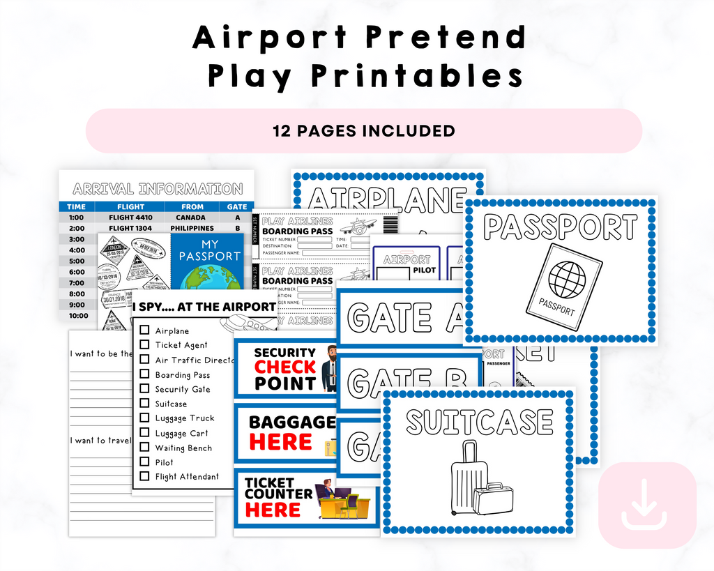 Airport Pretend Play Printables