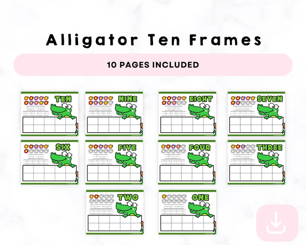 Printable Alligator Ten Frames