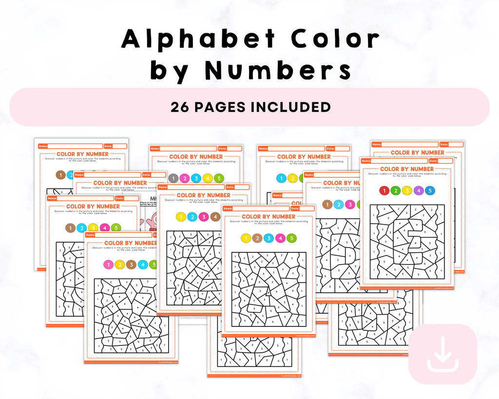 Printable Alphabet Color by Numbers