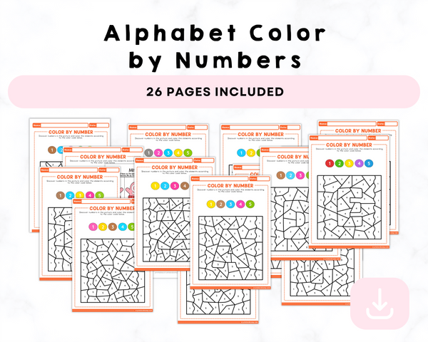 Printable Alphabet Color by Numbers