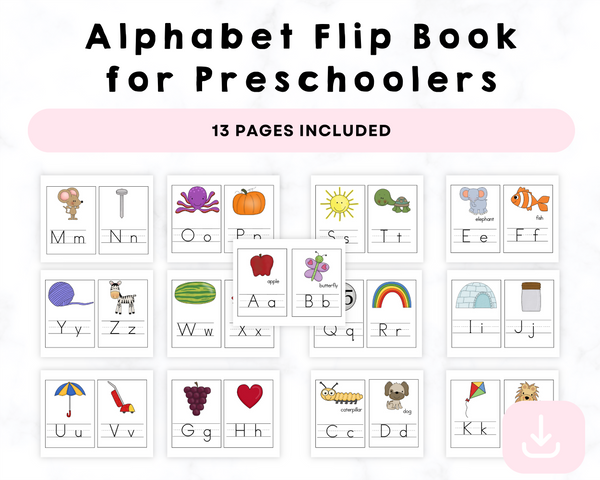 Printable Alphabet Flip Book for Preschoolers