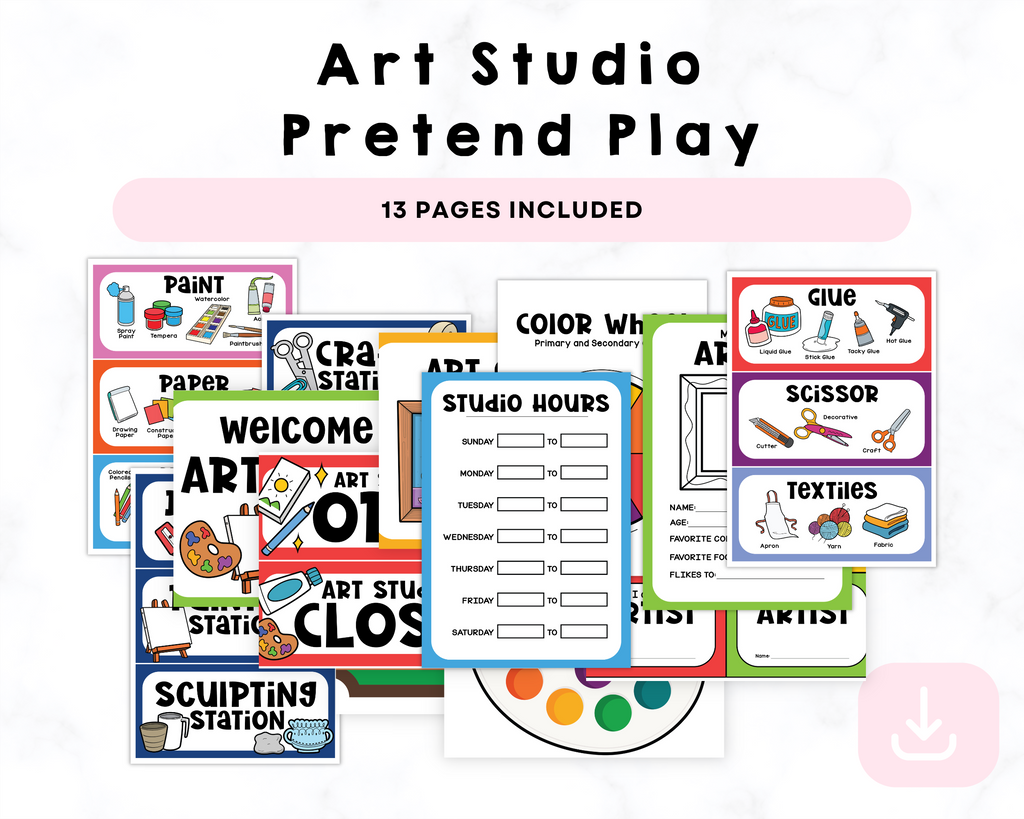 Printable Art Studio Pretend Play