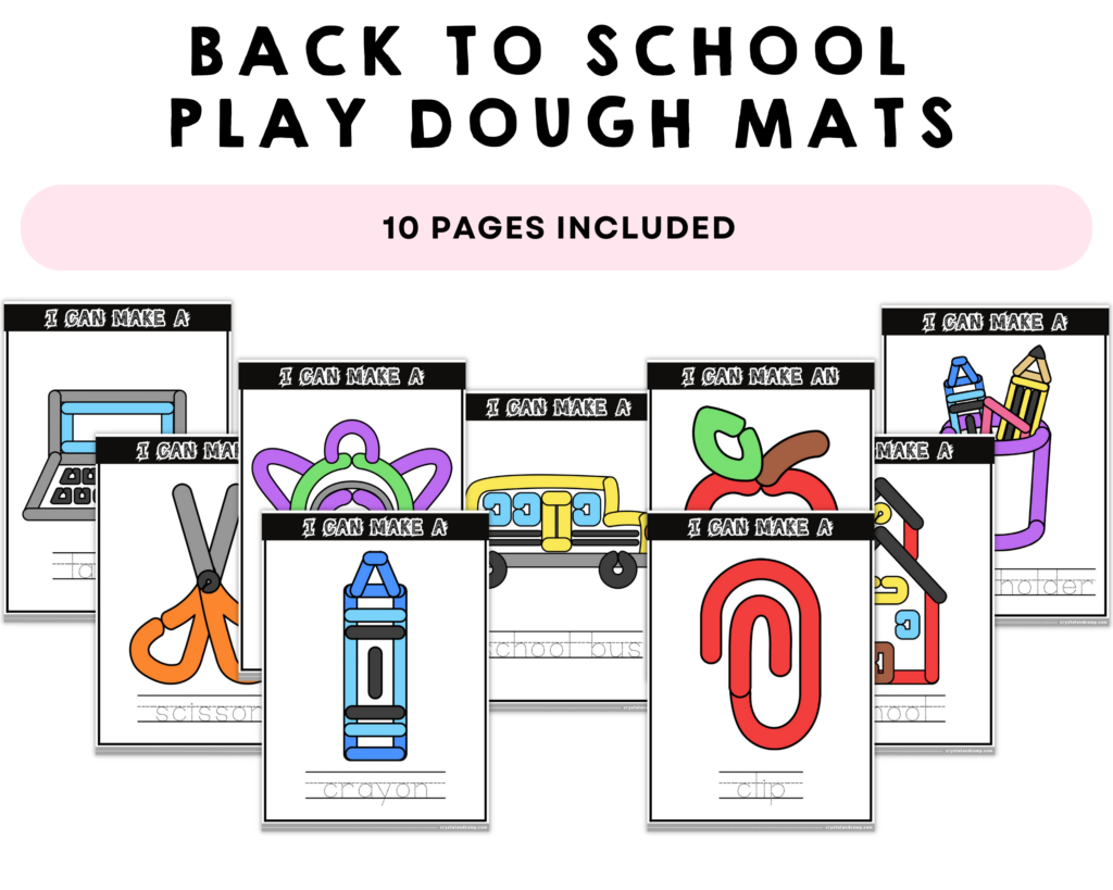 Back To School Playdough Mats Printables