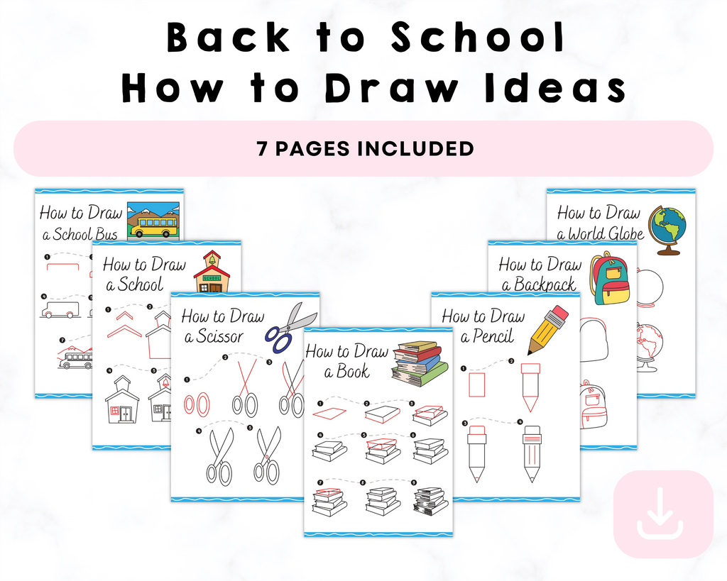 Back to School How to Draw Ideas Printable