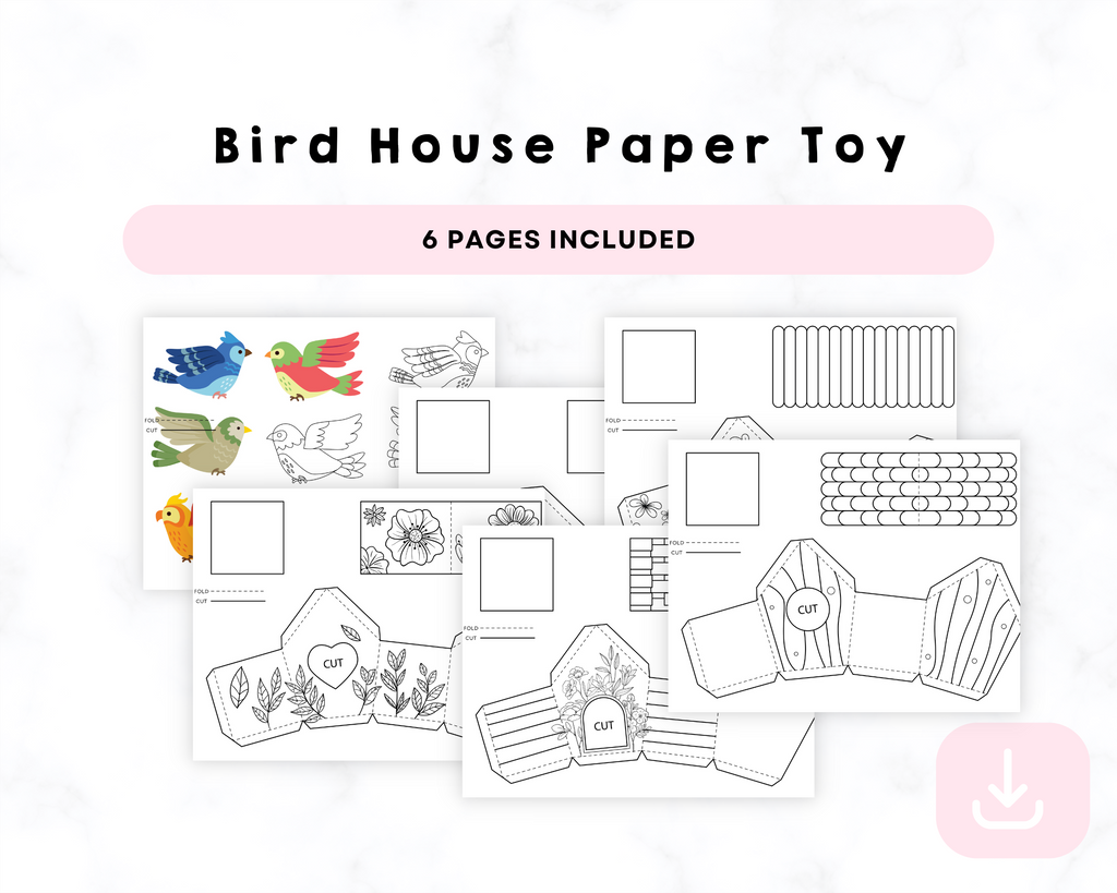 Printable Bird House Paper Toy