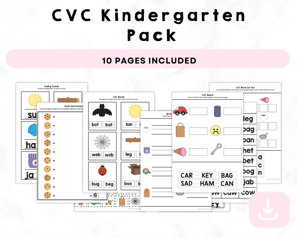CVC Kindergarten Pack Printables