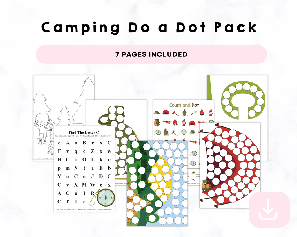 Camping Do a Dot Printable Pack