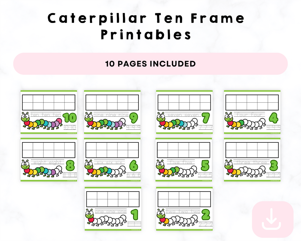 Caterpillar Ten Frame Printables