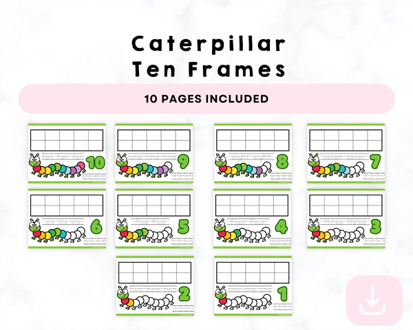 Caterpillar Ten Frames Printables