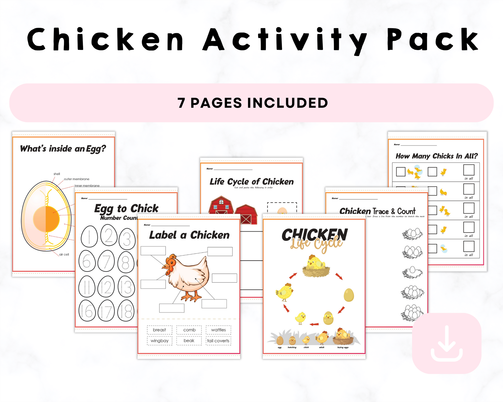 Chicken Activity Pack Printable – CrystalandComp