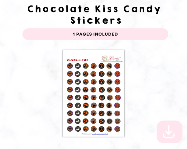 Printable Chocolate Kiss Candy Stickers for Halloween
