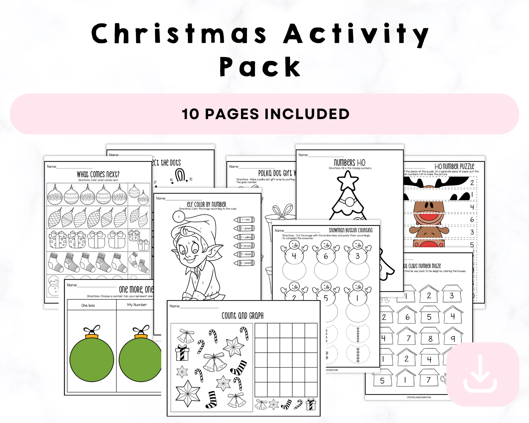 Christmas Activity Pack Printable CrystalandComp