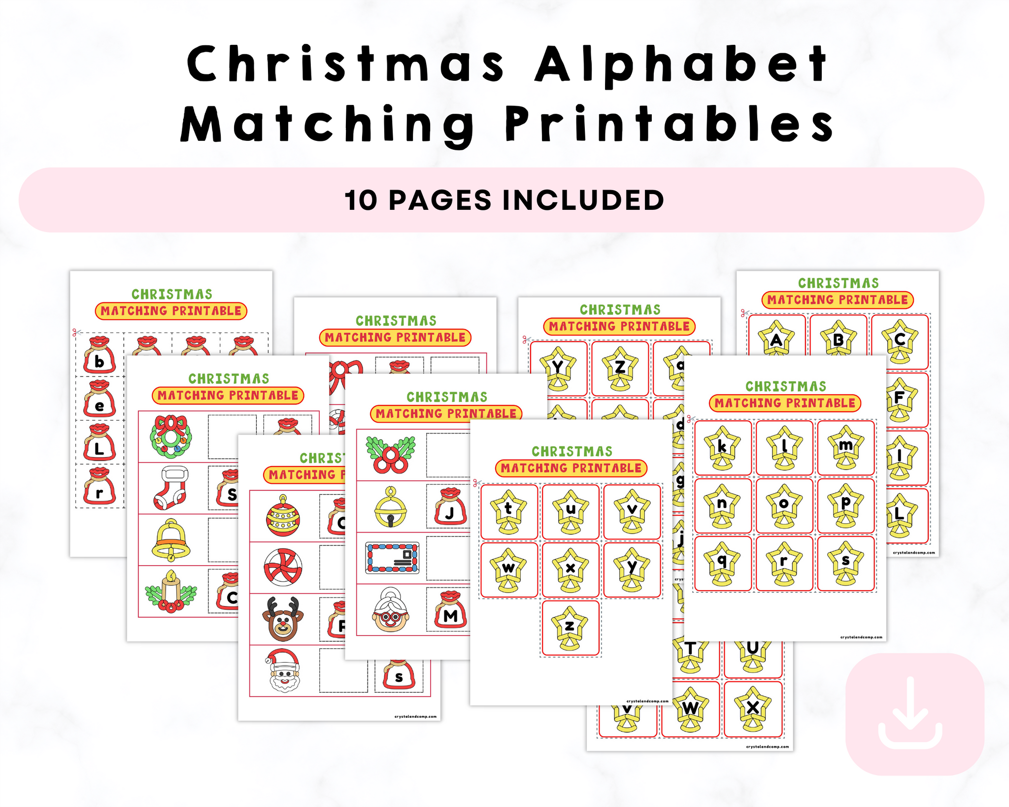 Christmas Alphabet Matching Printables CrystalandComp Christmas Alphabet Matching Printables CrystalandComp