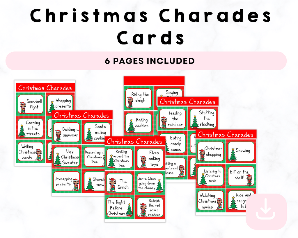 Christmas Charades Printable Cards