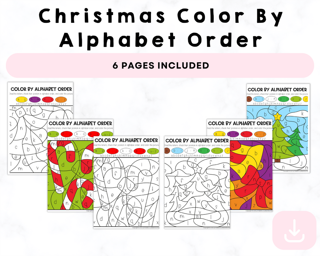 Christmas Color By Alphabet Order Printable