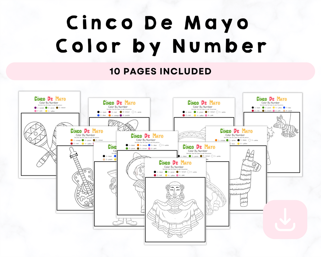 Cinco De Mayo Color by Number Printables