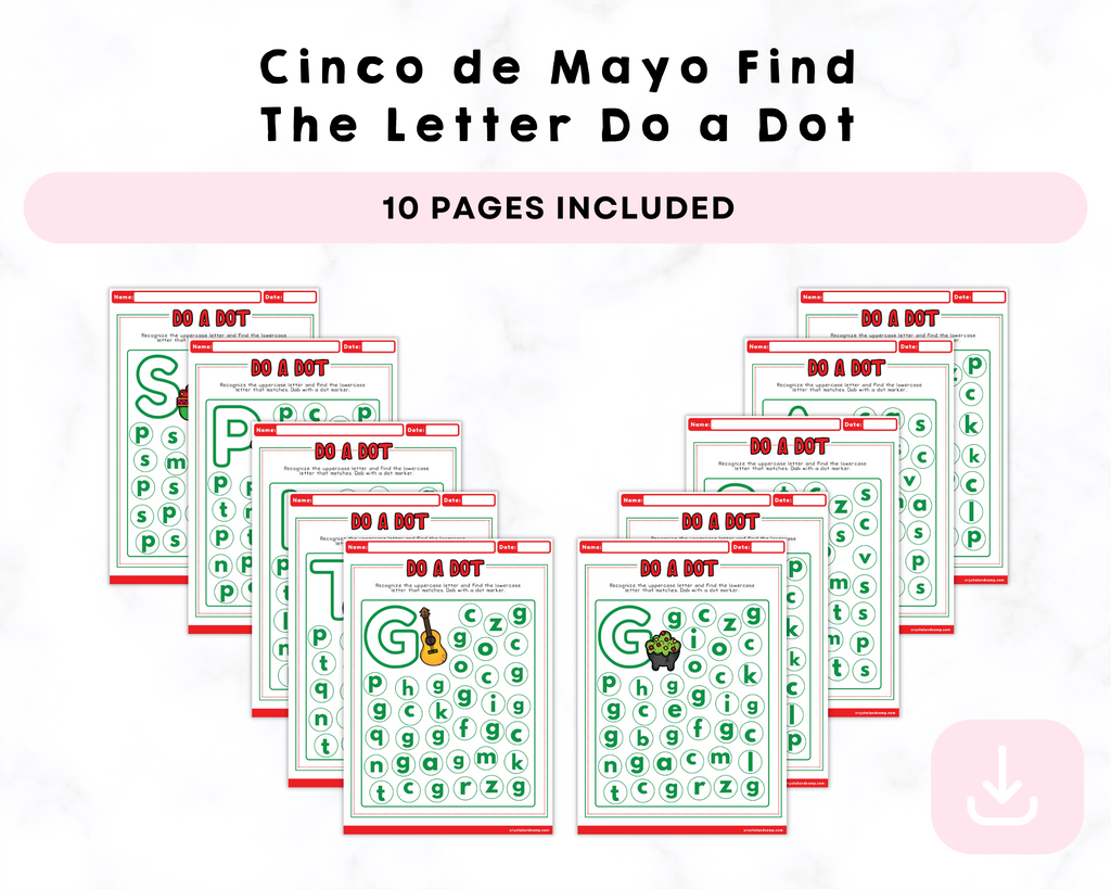 Printable Cinco de Mayo Find the Letter Do a Dot