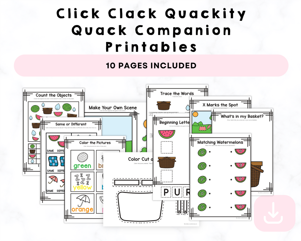 Click Clack Quackity Quack Companion Printables