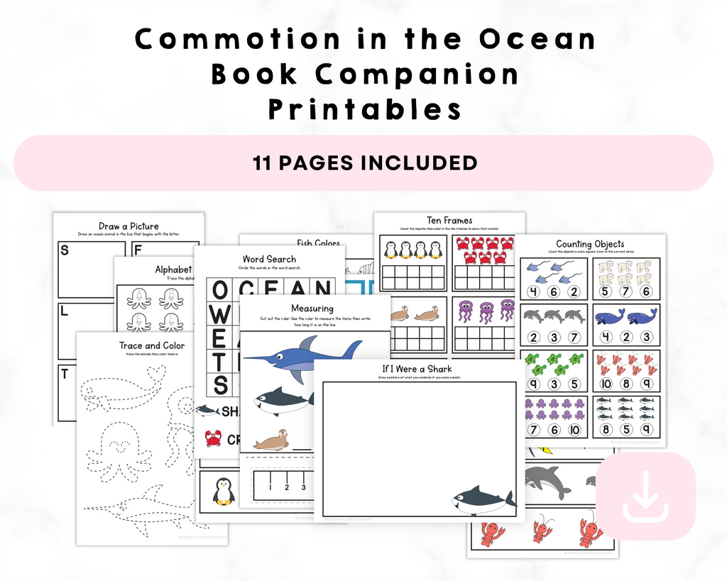 Commotion in the Ocean Book Companion Printables