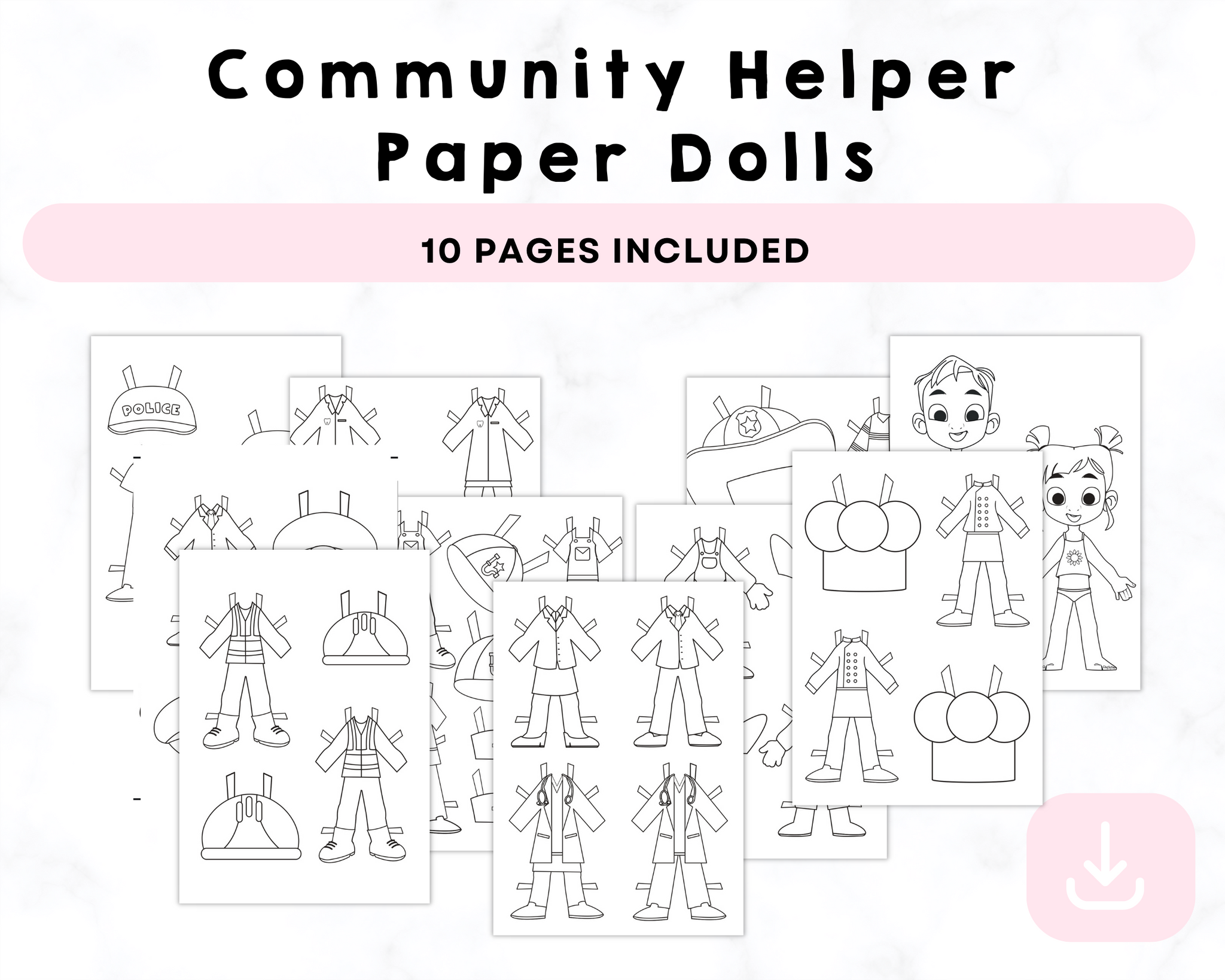 Printable Community Helper Paper Dolls – CrystalandComp