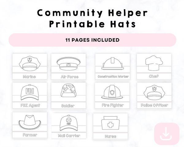Community Helper Printable Hats Printables