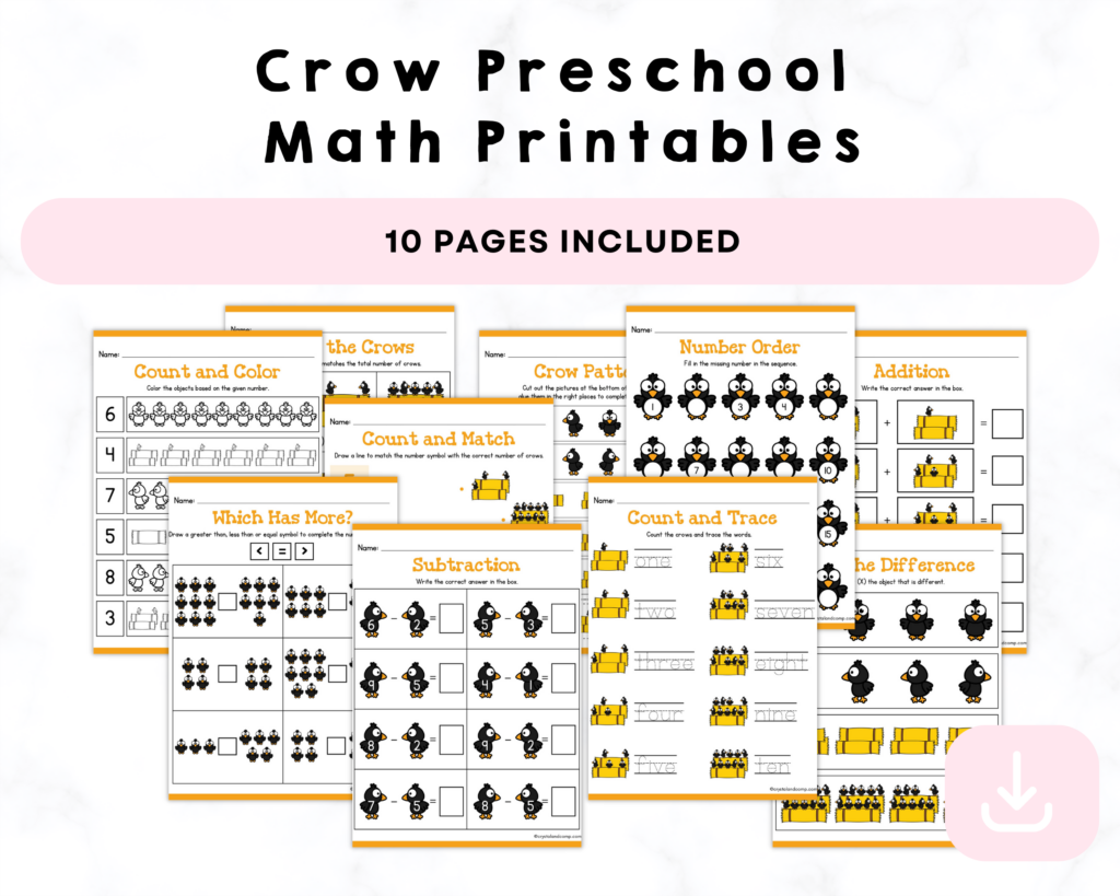 Crow Preschool Math Printables