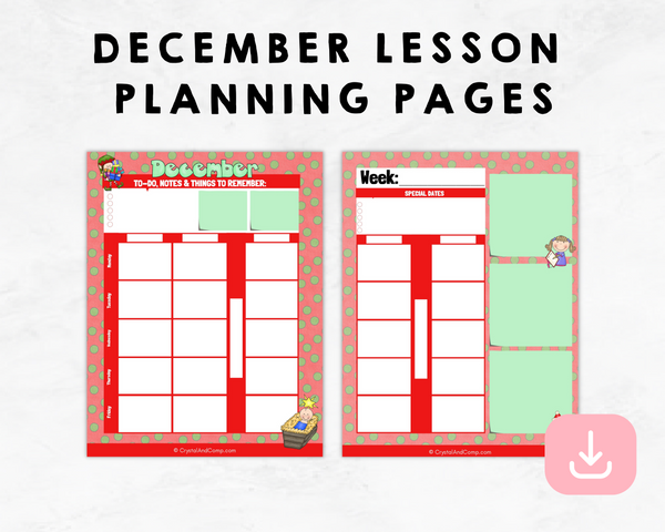 December Lesson Planning Printable