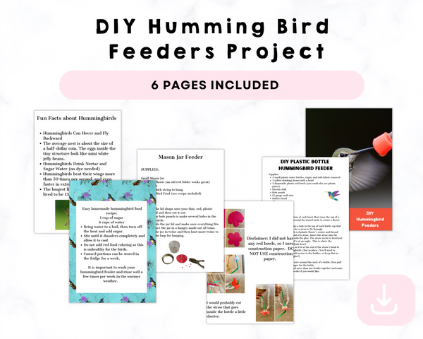 DIY Humming Bird Feeders Project Printables