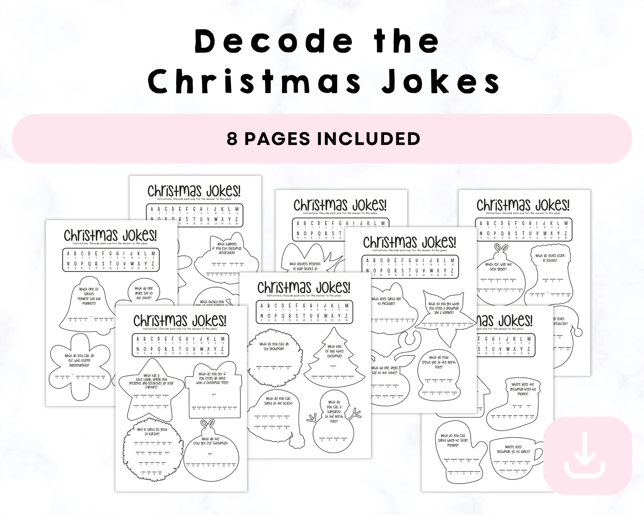 Decode The Christmas Joke Printable CrystalandComp