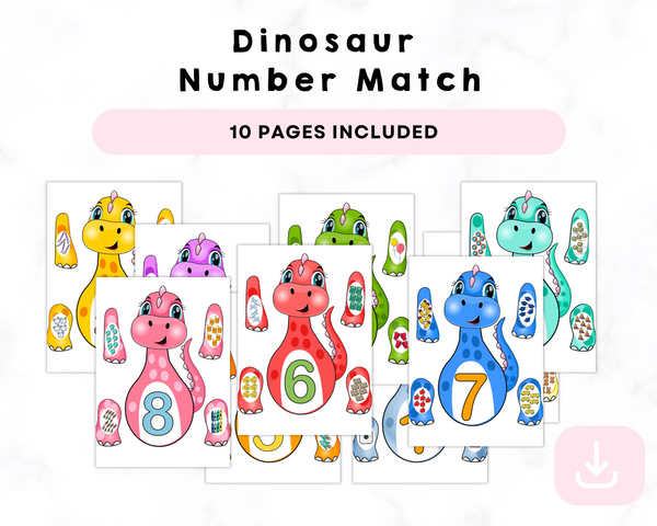 Dinosaur Number Match Printables